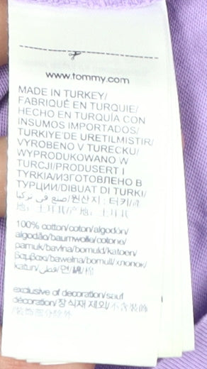 Tommy Jeans Women's Purple 2XL T-Shirt, Short Sleeve, Cotton