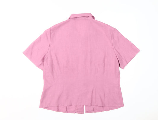 Eastex Women's Pink Button-Up Shirt Size 16