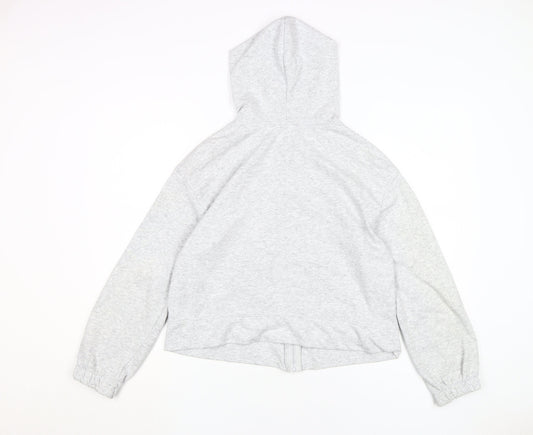 Stradivarius Women's Grey Full Zip Hoodie XS