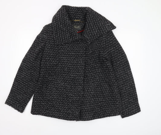 Alexon Women's Black Wool Overcoat Size 10 Classic