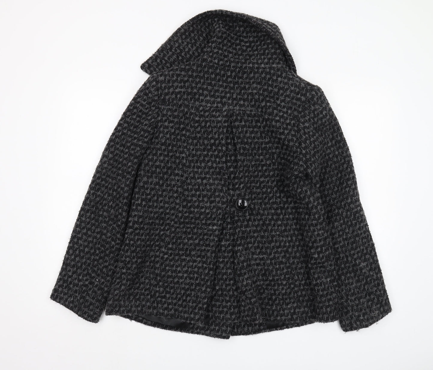 Alexon Women's Black Wool Overcoat Size 10 Classic