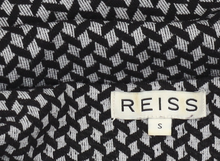 Reiss Women's Black Geometric Knit Top - Size S