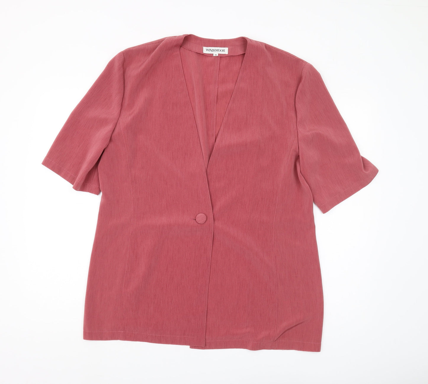Windsmoor Women Red Short Sleeve V-Neck Top Size 14