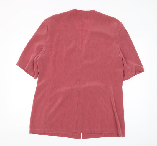 Windsmoor Women Red Short Sleeve V-Neck Top Size 14