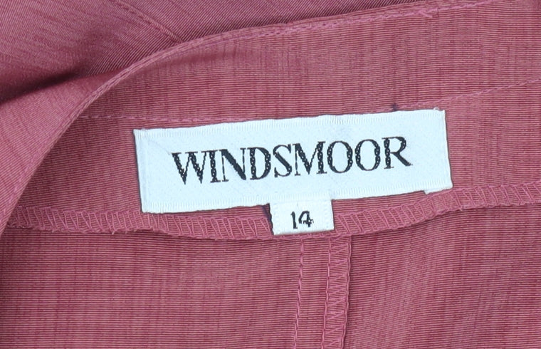 Windsmoor Women Red Short Sleeve V-Neck Top Size 14