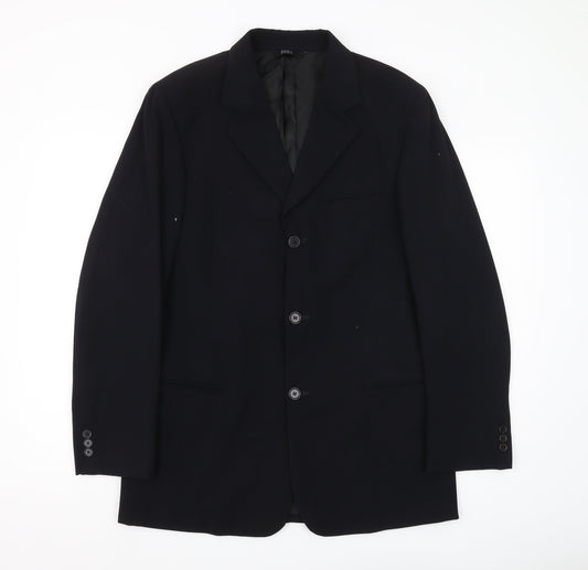 DKNY Men's Black Wool Blazer 40R - Classic Business Jacket