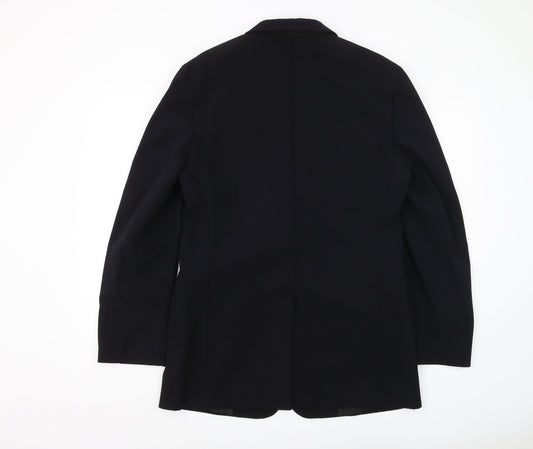 DKNY Men's Black Wool Blazer 40R - Classic Business Jacket