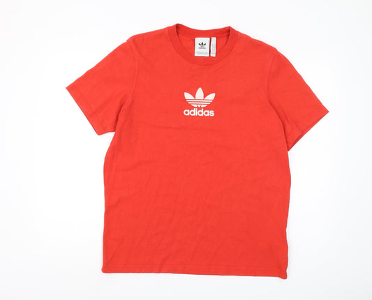 Mens UK Size M adidas Red Cotton T-Shirt