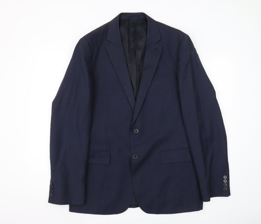 Jaeger Men's Blue 42L Blazer Jacket Notch Lapel
