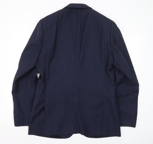 Jaeger Men's Blue 42L Blazer Jacket Notch Lapel