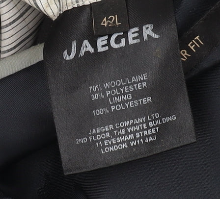 Jaeger Men's Blue 42L Blazer Jacket Notch Lapel