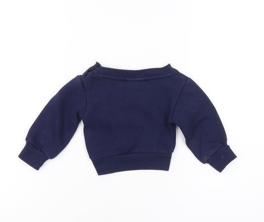 McKenzie Unisex Baby Blue Crew Neck Sweatshirt 0-3 Months