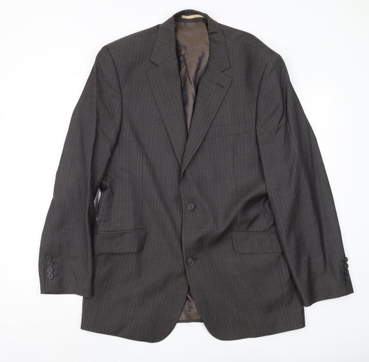 Daniel Hechter Men's Grey Striped 40 Blazer Jacket