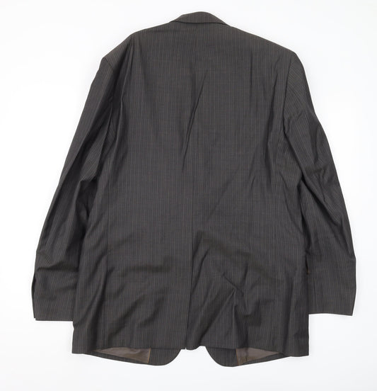 Daniel Hechter Men's Grey Striped 40 Blazer Jacket