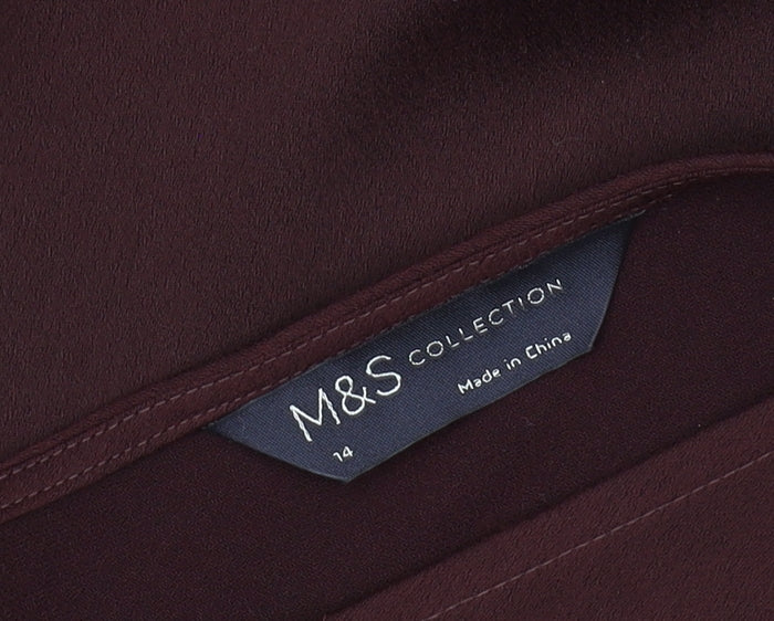 Marks and Spencer Women's Purple Slip Dress, Size 14, Midi