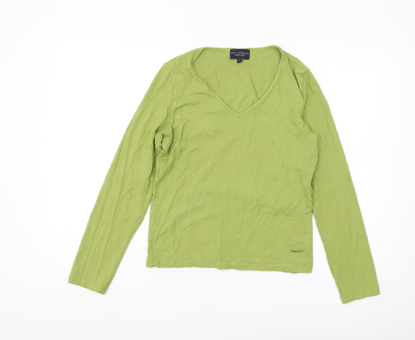 Paul Costelloe Green V-Neck Women's T-Shirt Size 4