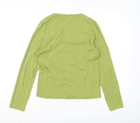 Womens UK Size 4 Paul Costelloe Dressage Green Cotton T-Shirt