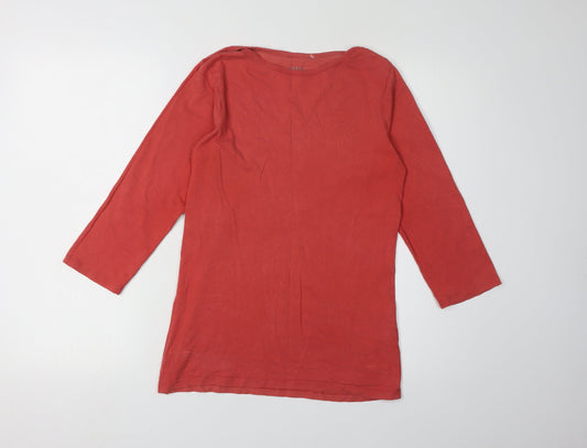 Womens UK Size 12 FatFace Red Cotton Blend T-Shirt