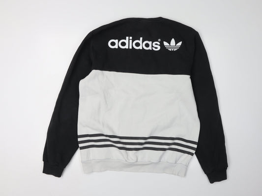 Adidas Black M Colourblock Logo Sweatshirt Unisex