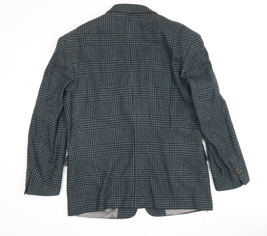 BOSS HUGO BOSS Men's Grey Plaid Cashmere Wool Blazer Size 44