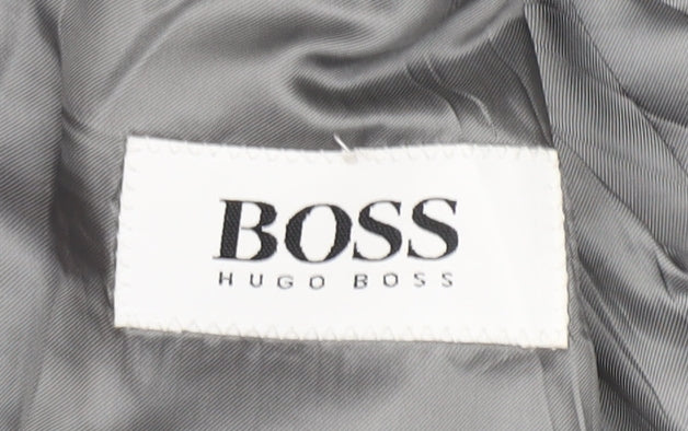 BOSS HUGO BOSS Men's Grey Plaid Cashmere Wool Blazer Size 44