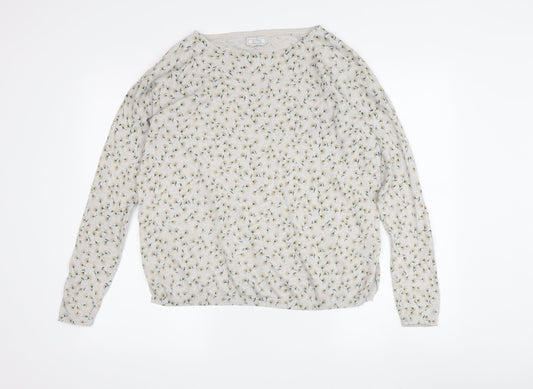 Fat Face Women's Ivory Floral Jumper, Size 12