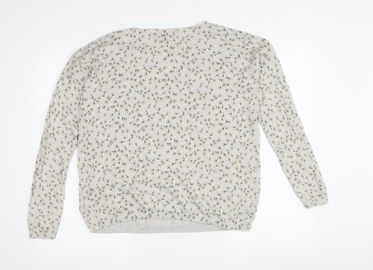Fat Face Women's Ivory Floral Jumper, Size 12