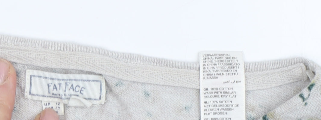 Fat Face Women's Ivory Floral Jumper, Size 12