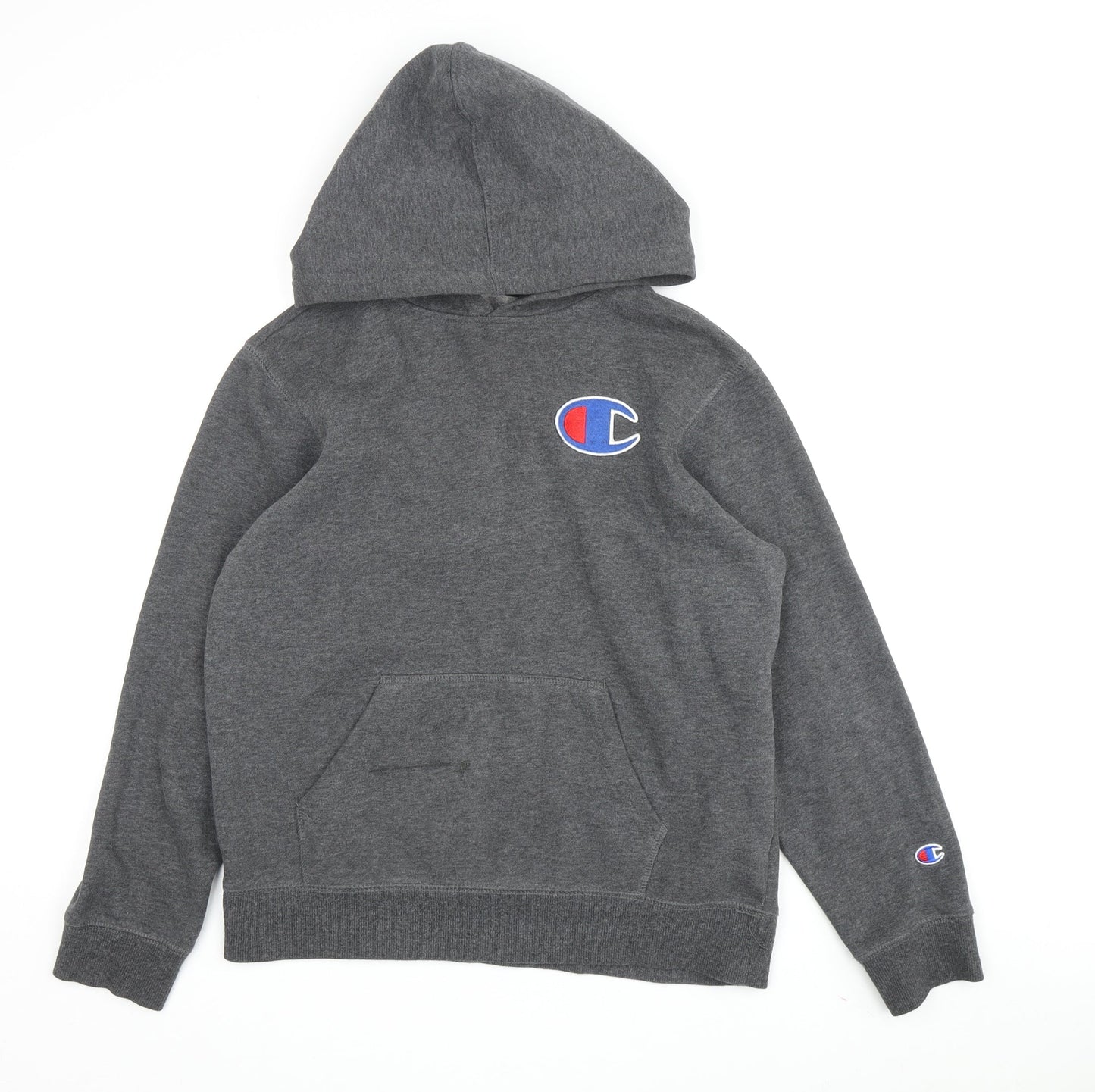 Champion Unisex Grey Hoodie L Pullover Logo Casual