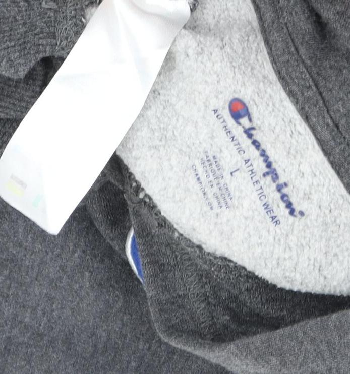 Champion Unisex Grey Hoodie L Pullover Logo Casual