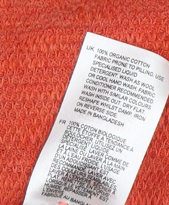 White Stuff Women's Orange Button-Up Top, Size 8, Long Sleeve