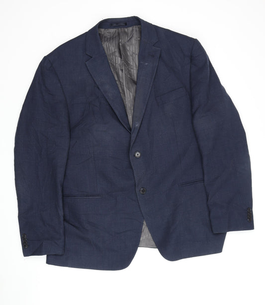 Jeff Banks Men's Blue Blazer, 48 Regular Fit, Classic Style