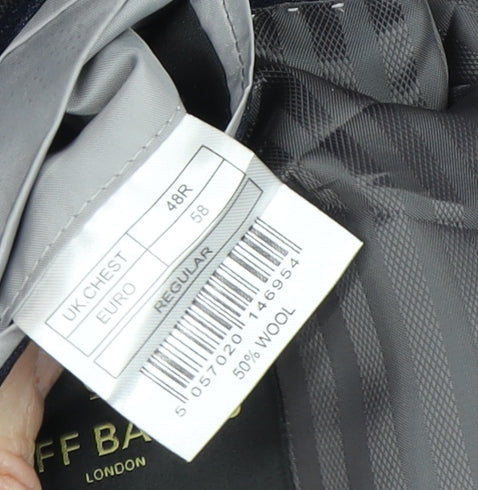 Jeff Banks Men's Blue Blazer, 48 Regular Fit, Classic Style