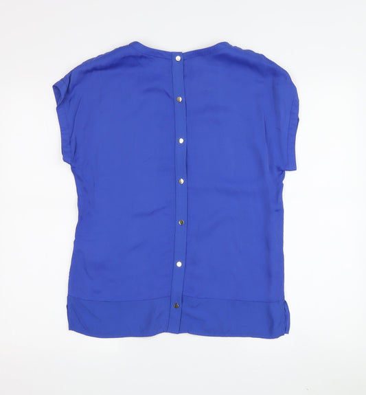 Womens UK Size 4 Reiss Blue Viscose Blouse