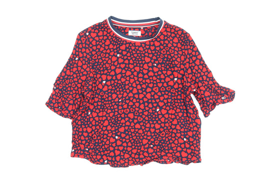 Tommy Jeans Women’s Red Heart Print T-Shirt, Size S