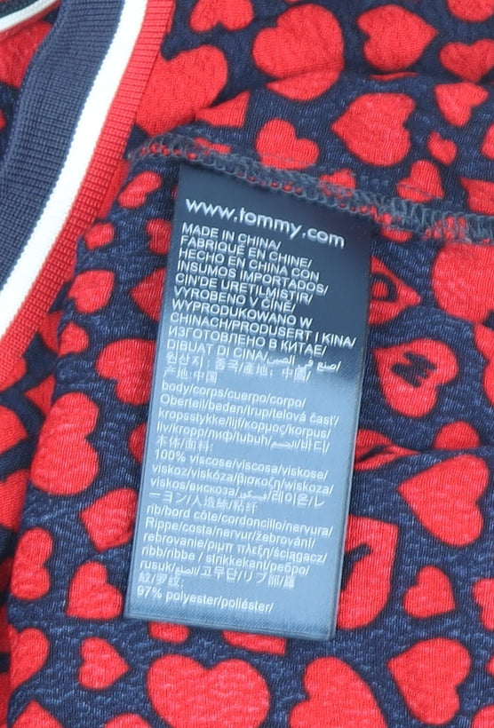 Tommy Jeans Women’s Red Heart Print T-Shirt, Size S