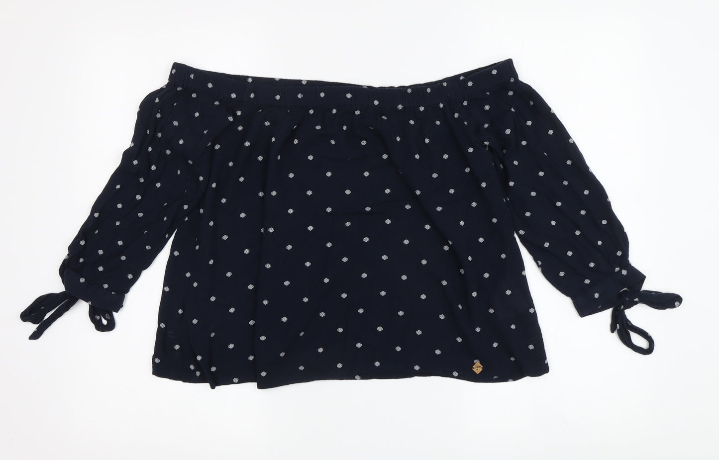 Superdry Women's Blue Off the Shoulder Blouse S