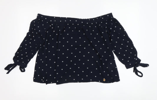 Superdry Women's Blue Off the Shoulder Blouse S