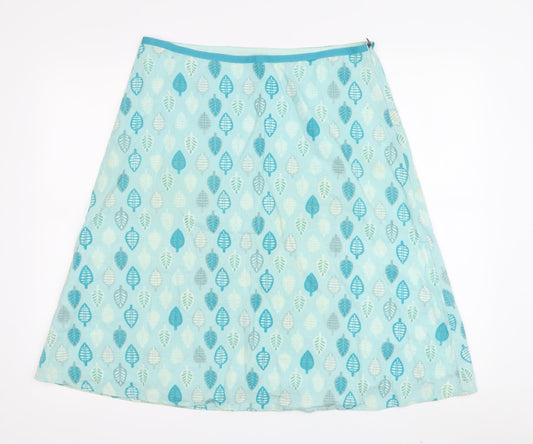 White Stuff Women's A-Line Skirt, 12, Geometric Blue