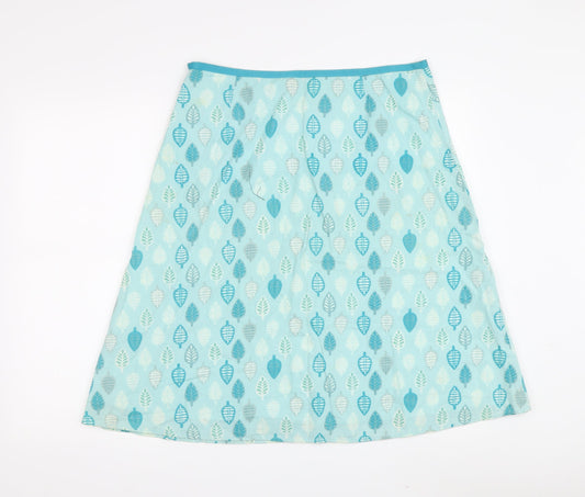 White Stuff Women's A-Line Skirt, 12, Geometric Blue