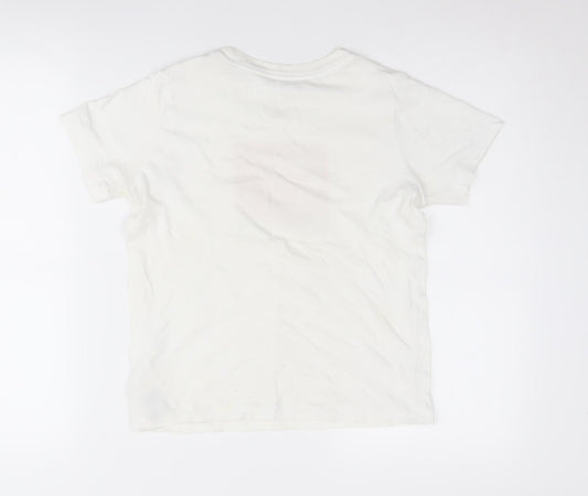 Nike Boys' White Graphic Print T-Shirt, Size S, Casual Style