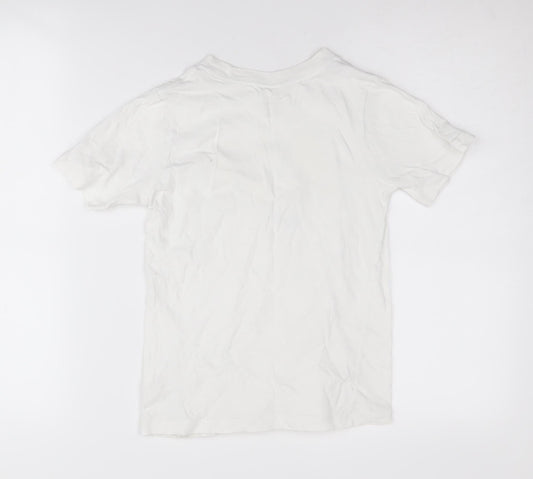 Nike Boys White T-Shirt S, Sports, Breathable, Graphic Print