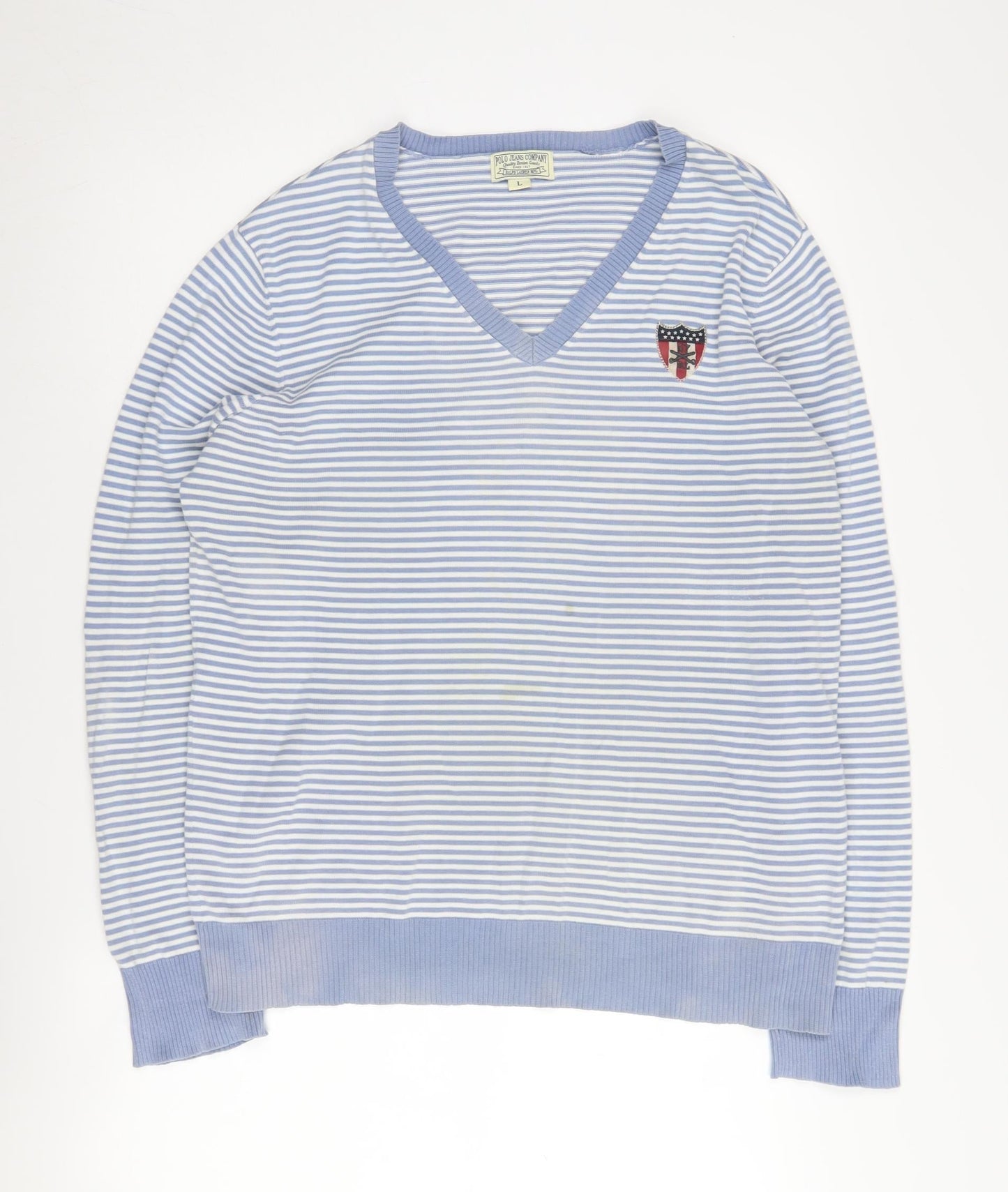 Polo Jeans Ralph Lauren Men's Blue Striped Pullover L