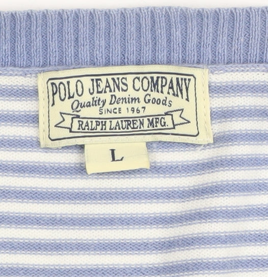 Polo Jeans Ralph Lauren Men's Blue Striped Pullover L