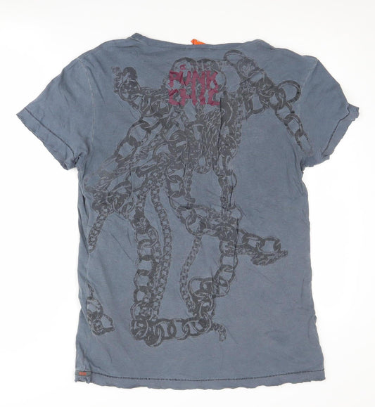 Hugo Boss Men's Blue Graphic Print T-Shirt (M)