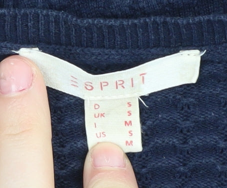 Brand and care label for ESPRIT Women's Blue jumper, size S