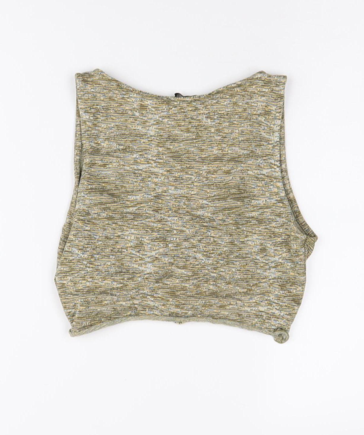 Pull & Bear Women's Multicoloured Cropped Tank Top