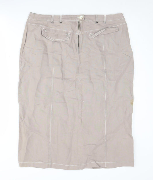 Frank Eden Women's Beige Pencil Skirt Size 18