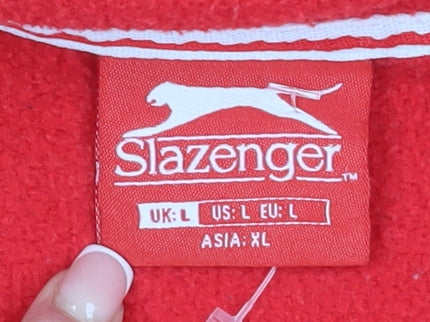 Slazenger Men's Red L Full Zip Hoodie with Pockets