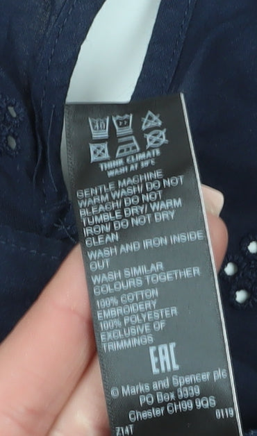 Marks & Spencer Women's Plus Blue Embroidered Blouse 22